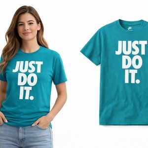 Unisex Nike Turquoise Just Do It Men' Or Womens T-Shirt